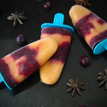Peach and Blueberry Popsicle with Star Anise