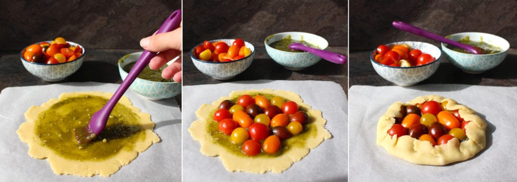 Step by Step Tomato and Pesto Savory Galette
