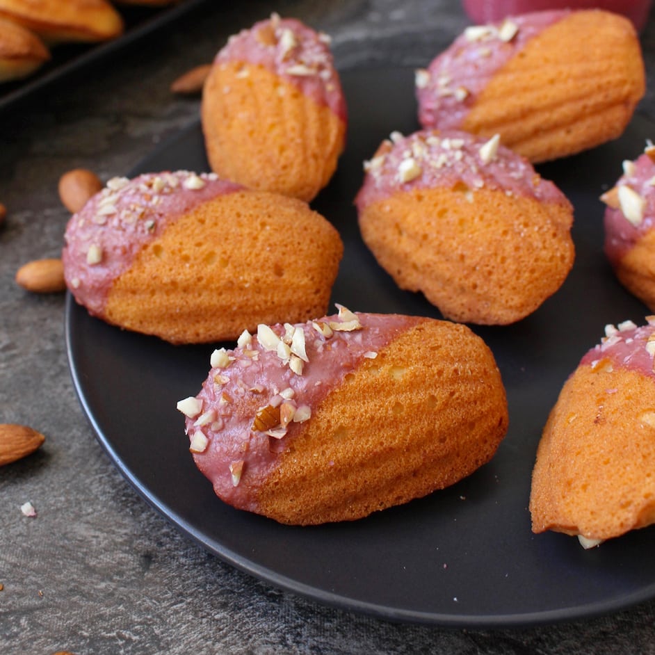 Classic French Raspberry Almond Madeleines