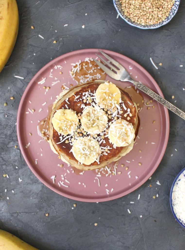 Gluten Free Buckwheat Banana Pancakes