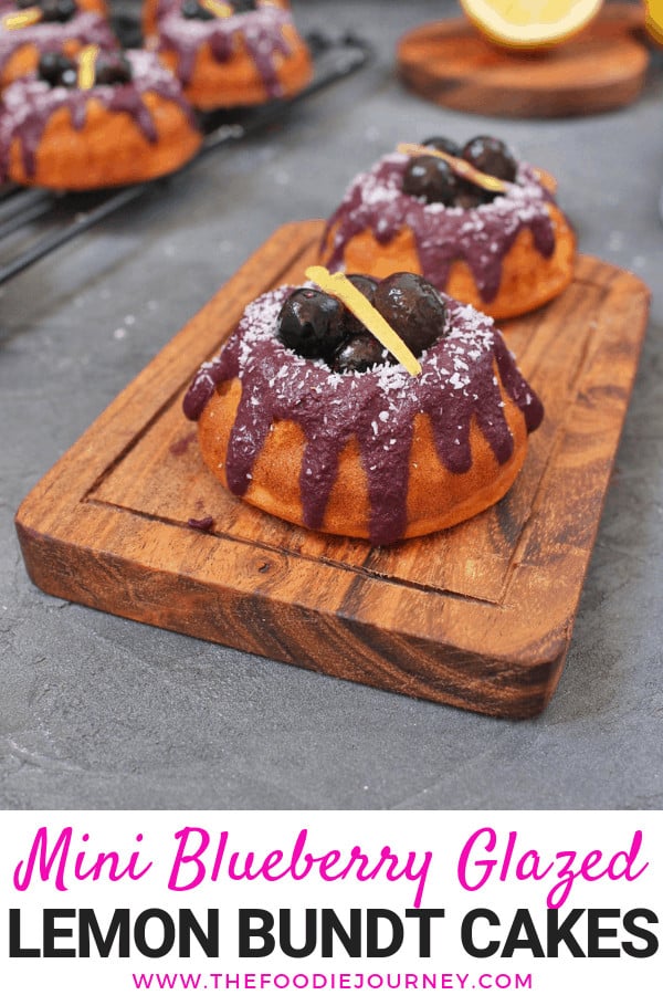 Mini Lemon Bundt Cakes with Blueberry Glaze