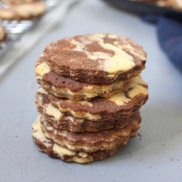 Stack of Chocolate Vanilla Marble Cookies