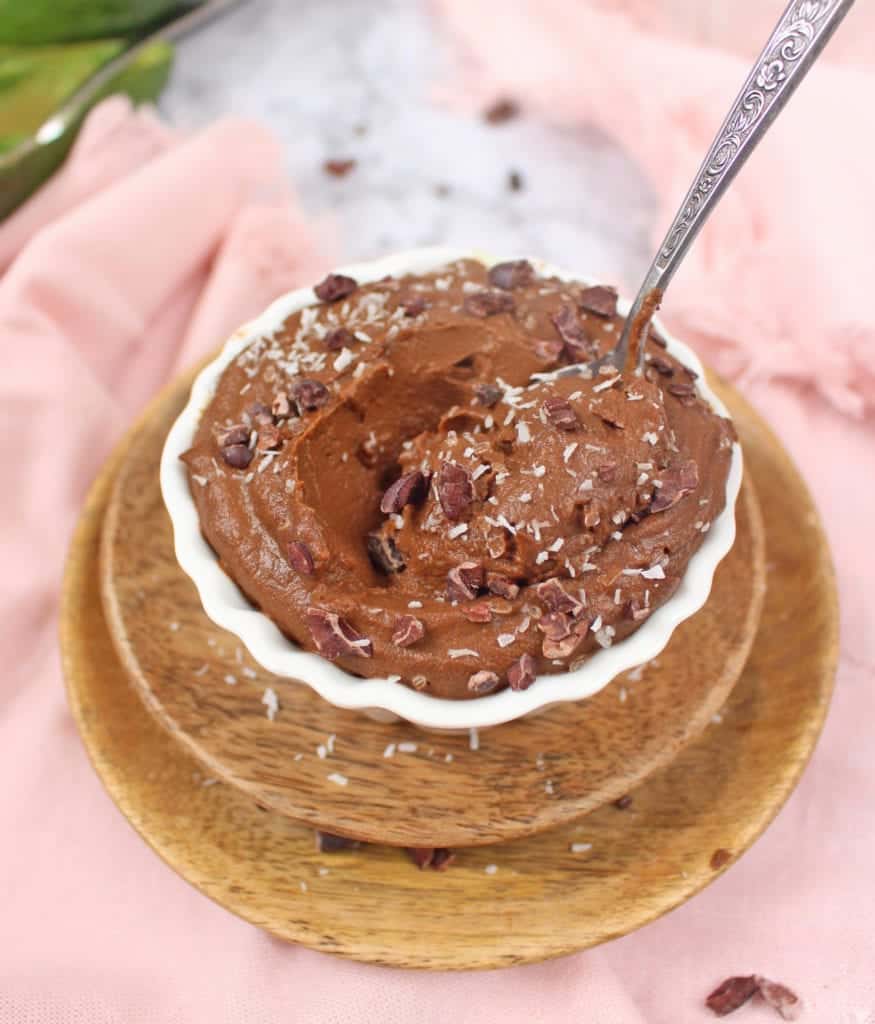 Chocolate Pudding in a small white bowl.