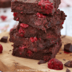 Super Easy Fudgy Brownies with Raspberries