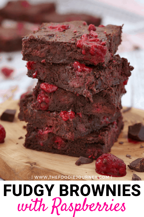 Super Easy Fudgy Brownies with Raspberries