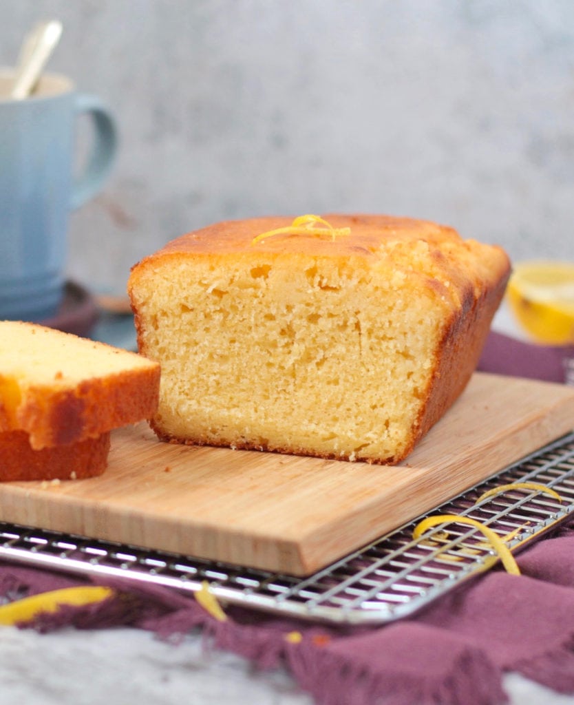 Close up on Lemon Drizzle Cake