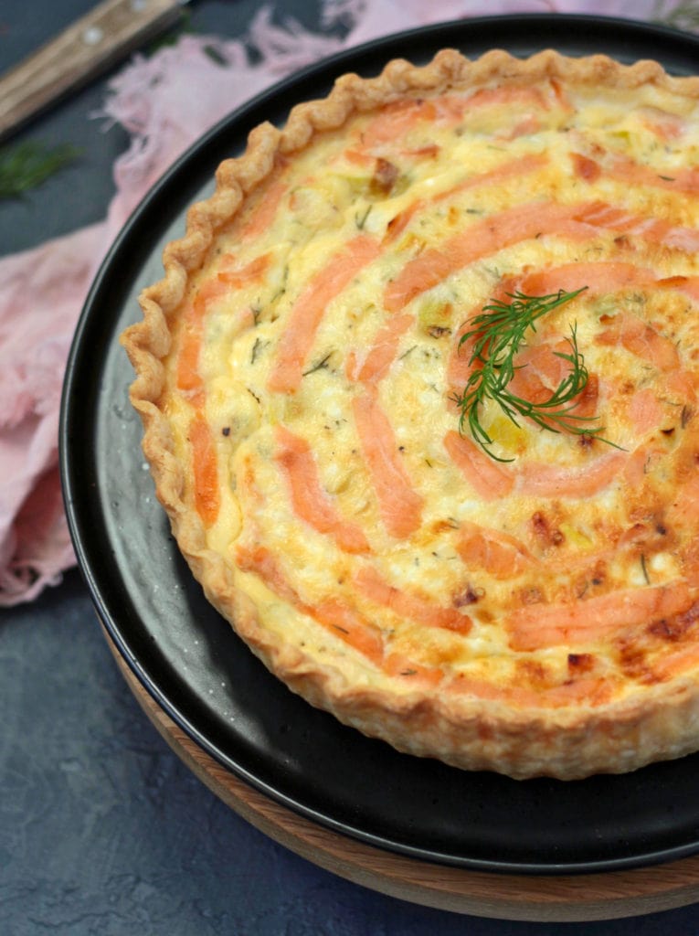 Close up on the Smoked Salmon Quiche