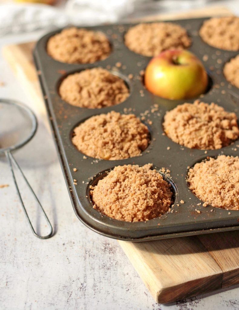 Baked muffins in the pan