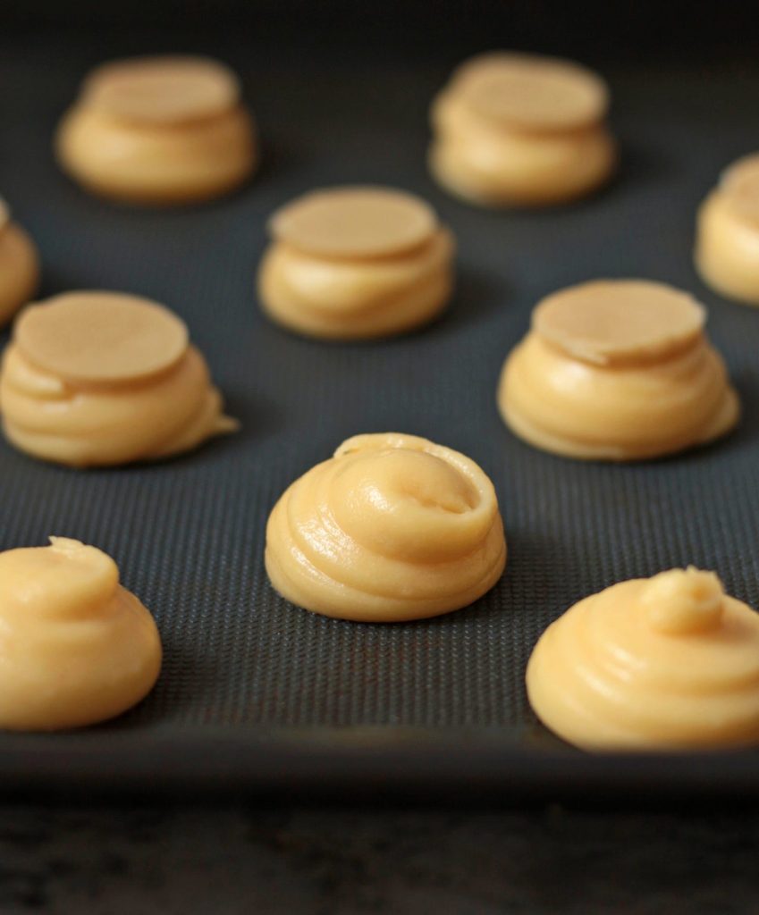 Unbaked French Cream Puffs on the baking tray