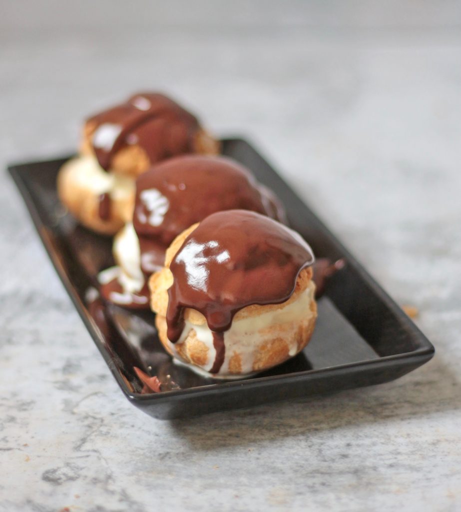 Three Profiteroles on a Plate