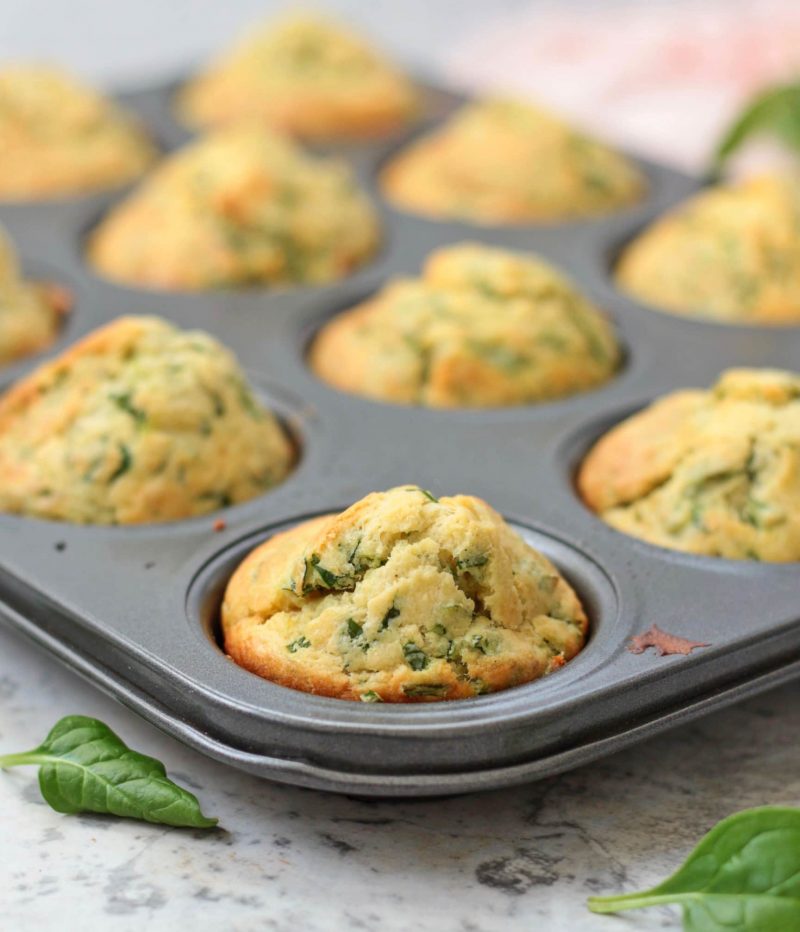 Close up on a Muffin in the pan.