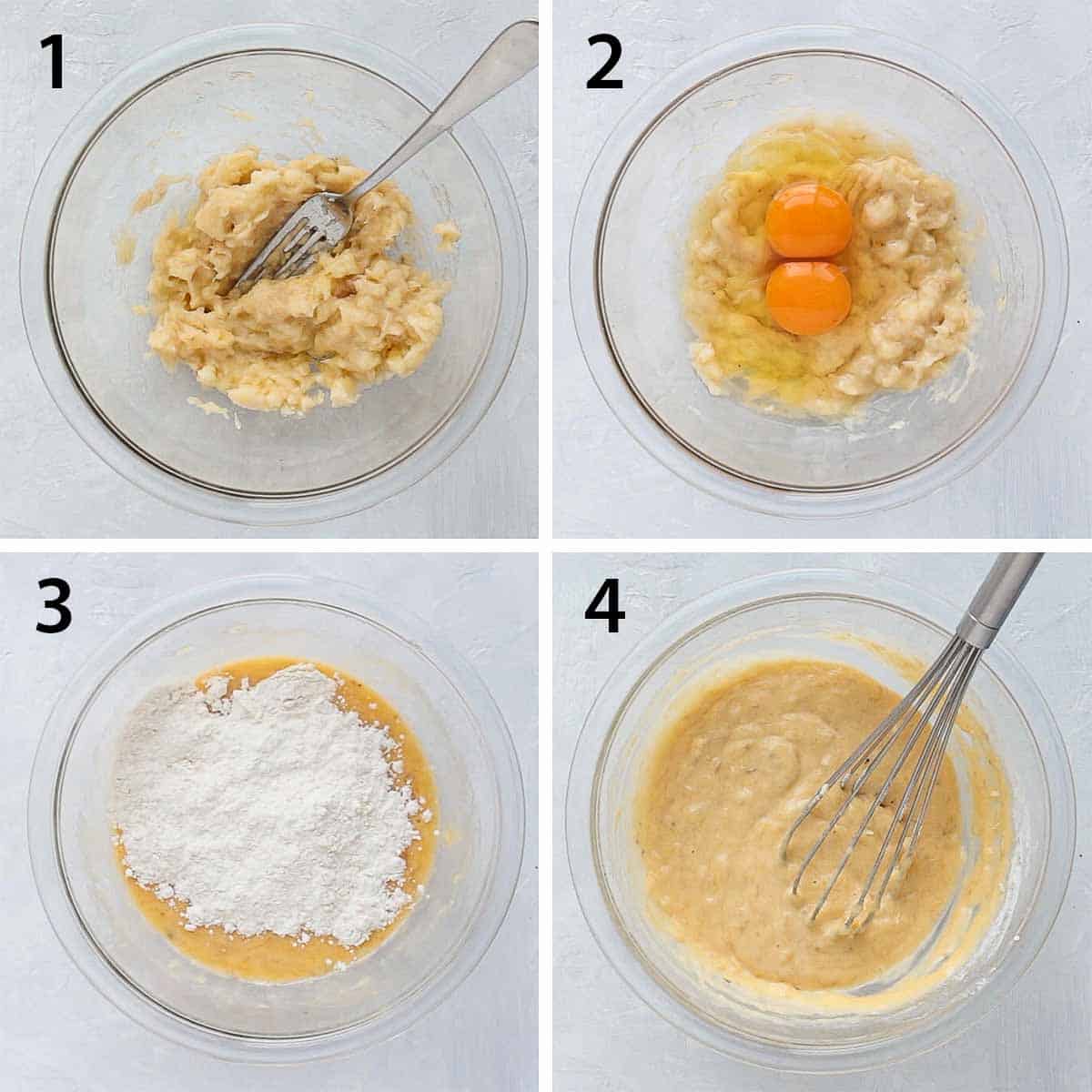 Process Shot Collage: making the pancake batter.