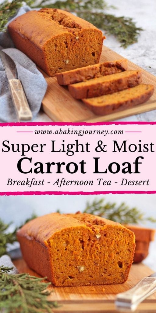 Super light and moist Carrot Loaf Cake