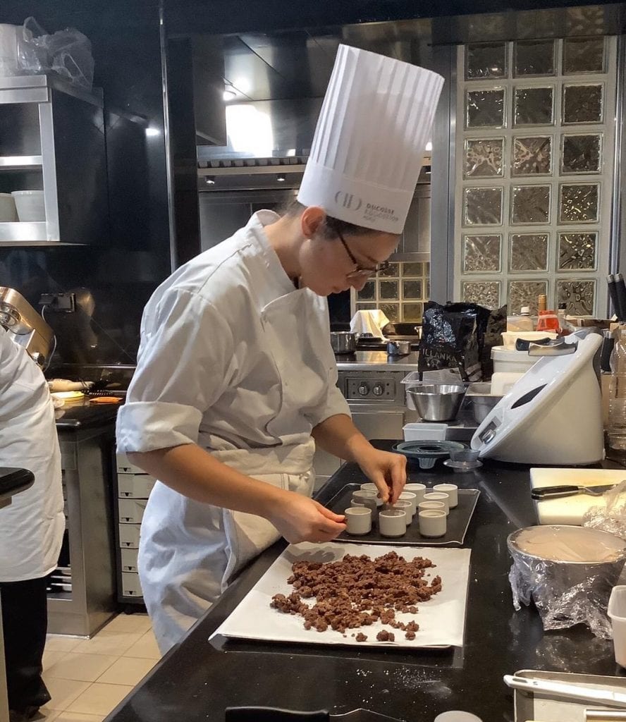 Sylvie at Pastry School.