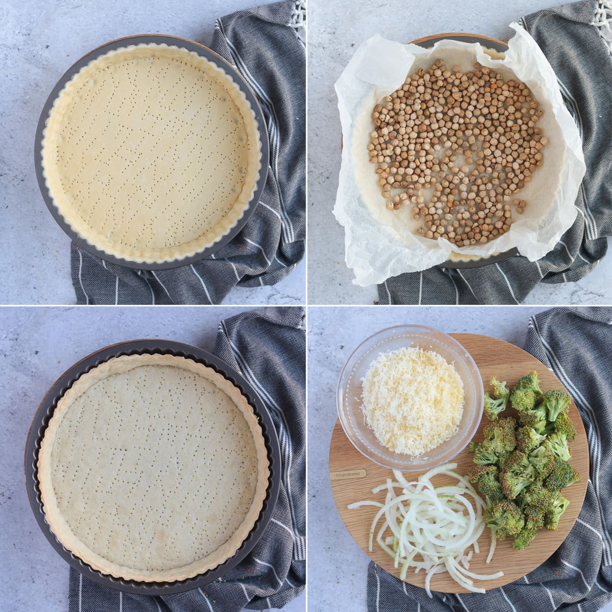 Process Shot: blind baking the pastry.