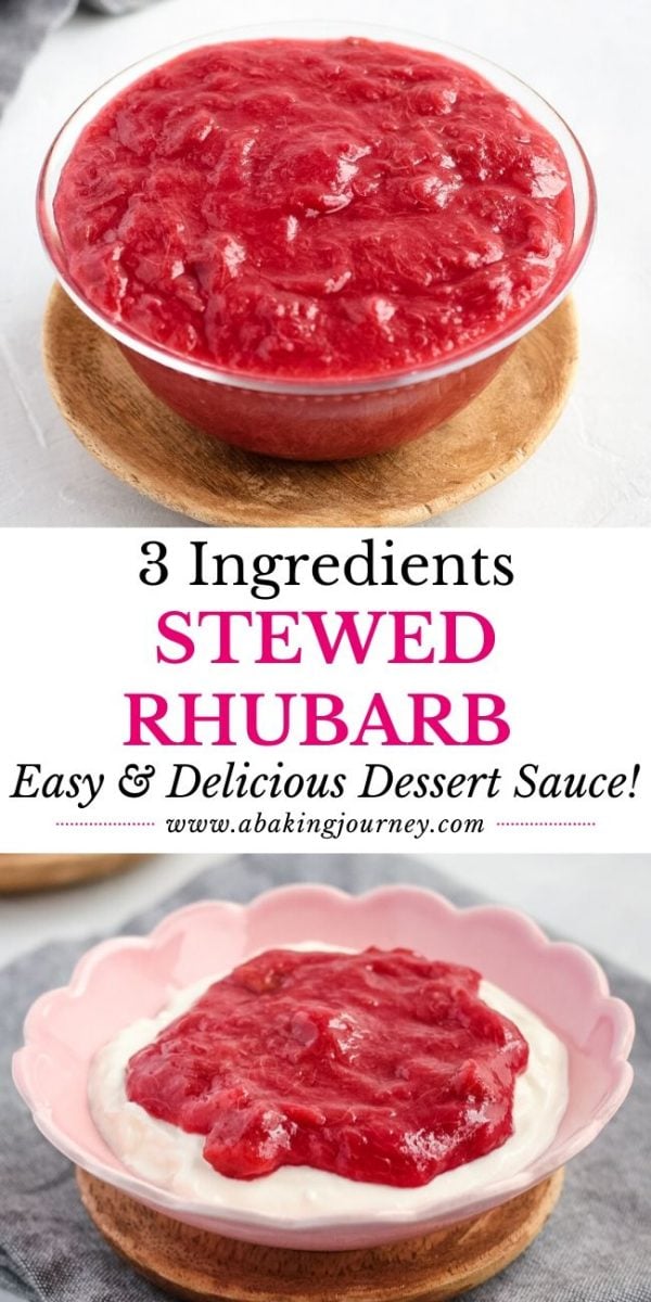 3 ingredients stewed rhubarb sauce