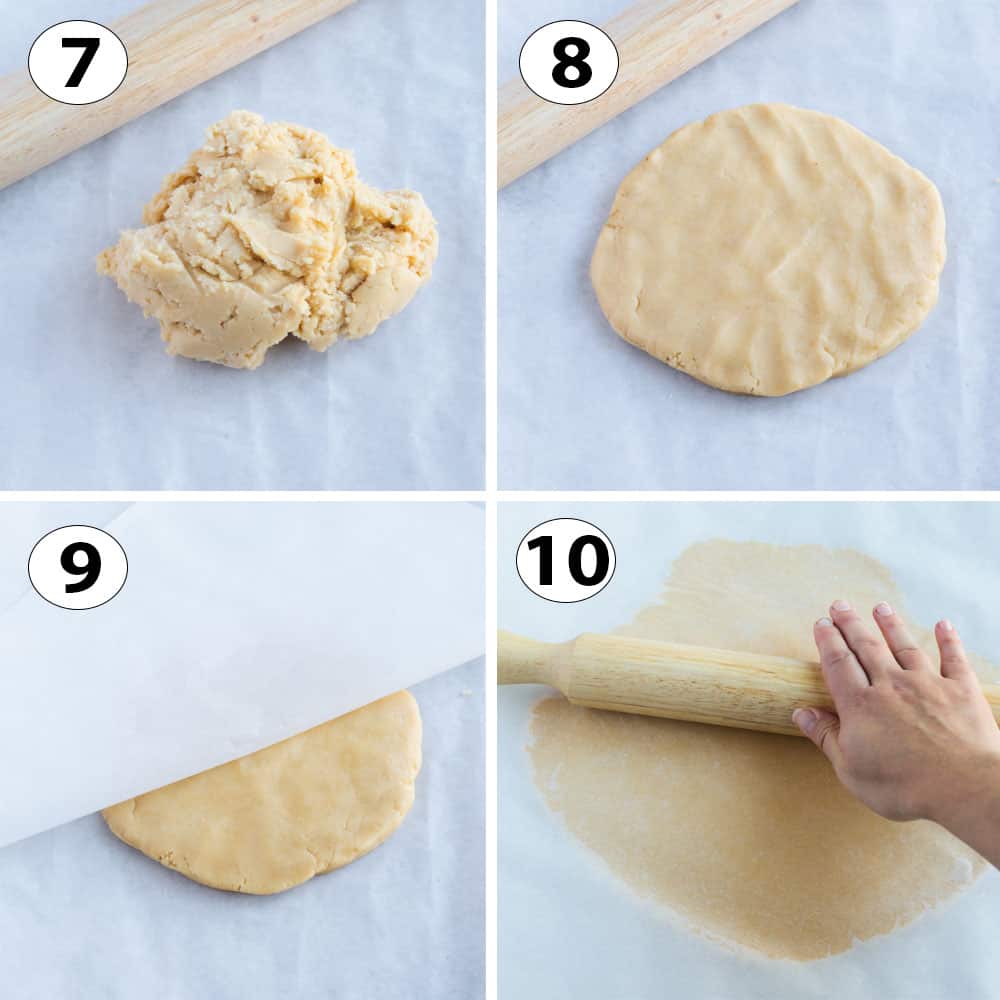 Process Shot collage: rolling the pastry.