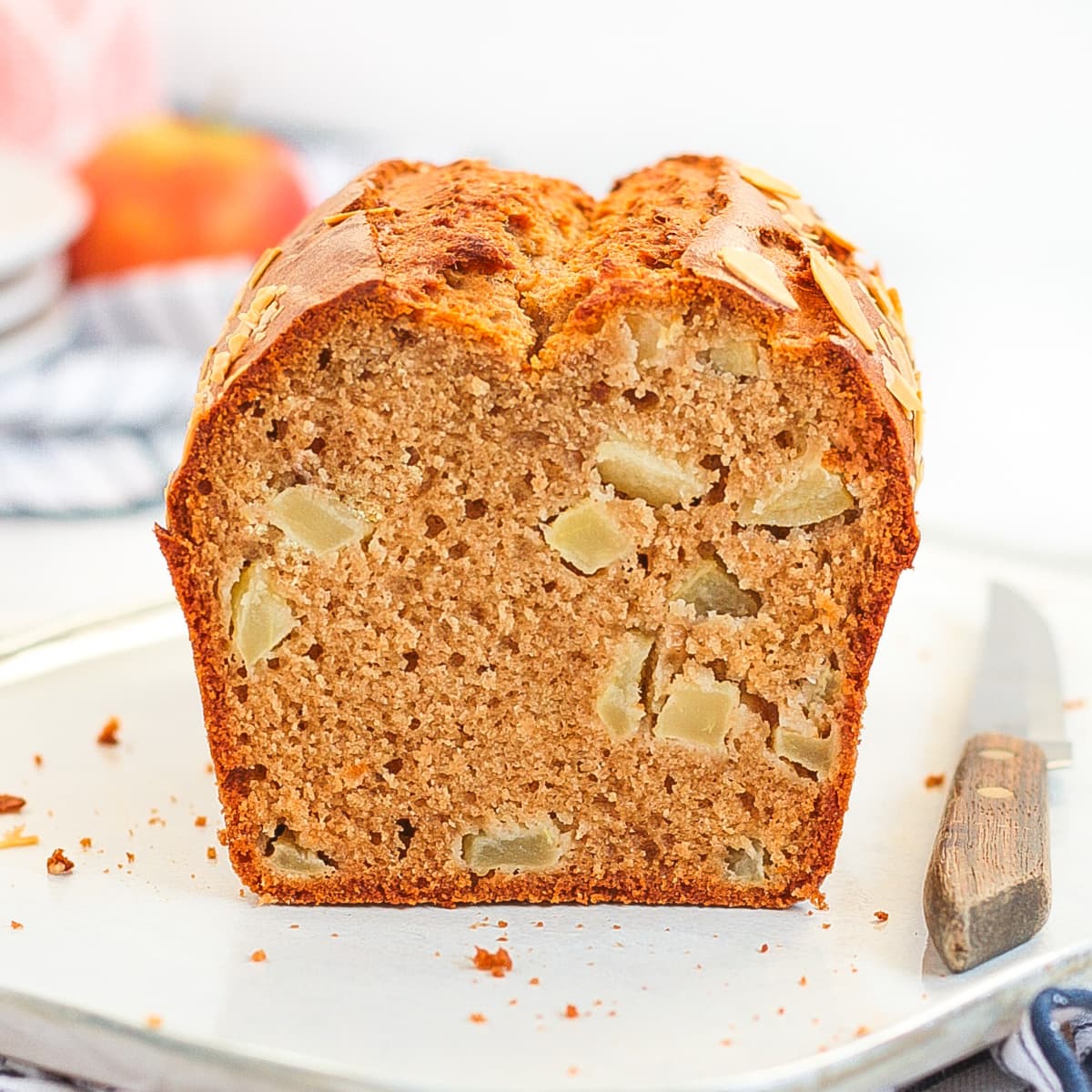 Crumb Shot of the loaf sliced in half.