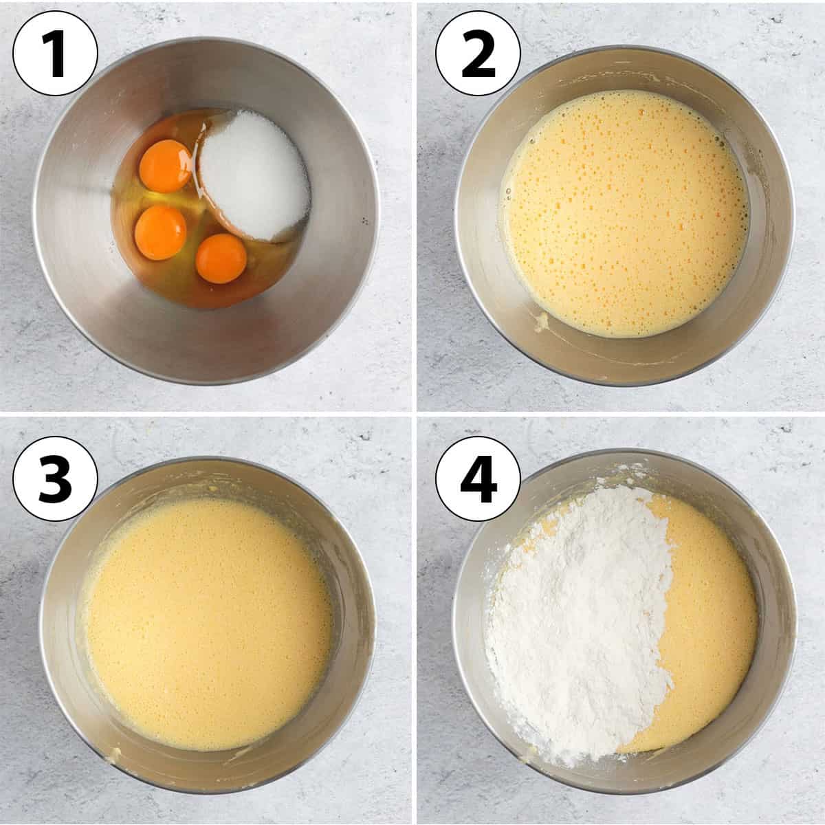 Process Shot Collage: preparing the Vanilla Cake Batter.