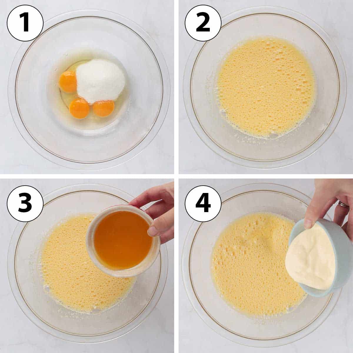 Process Shot Collage: mixing the wet ingredients.