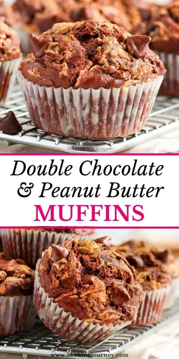 Double Chocolate Peanut Butter Muffins.