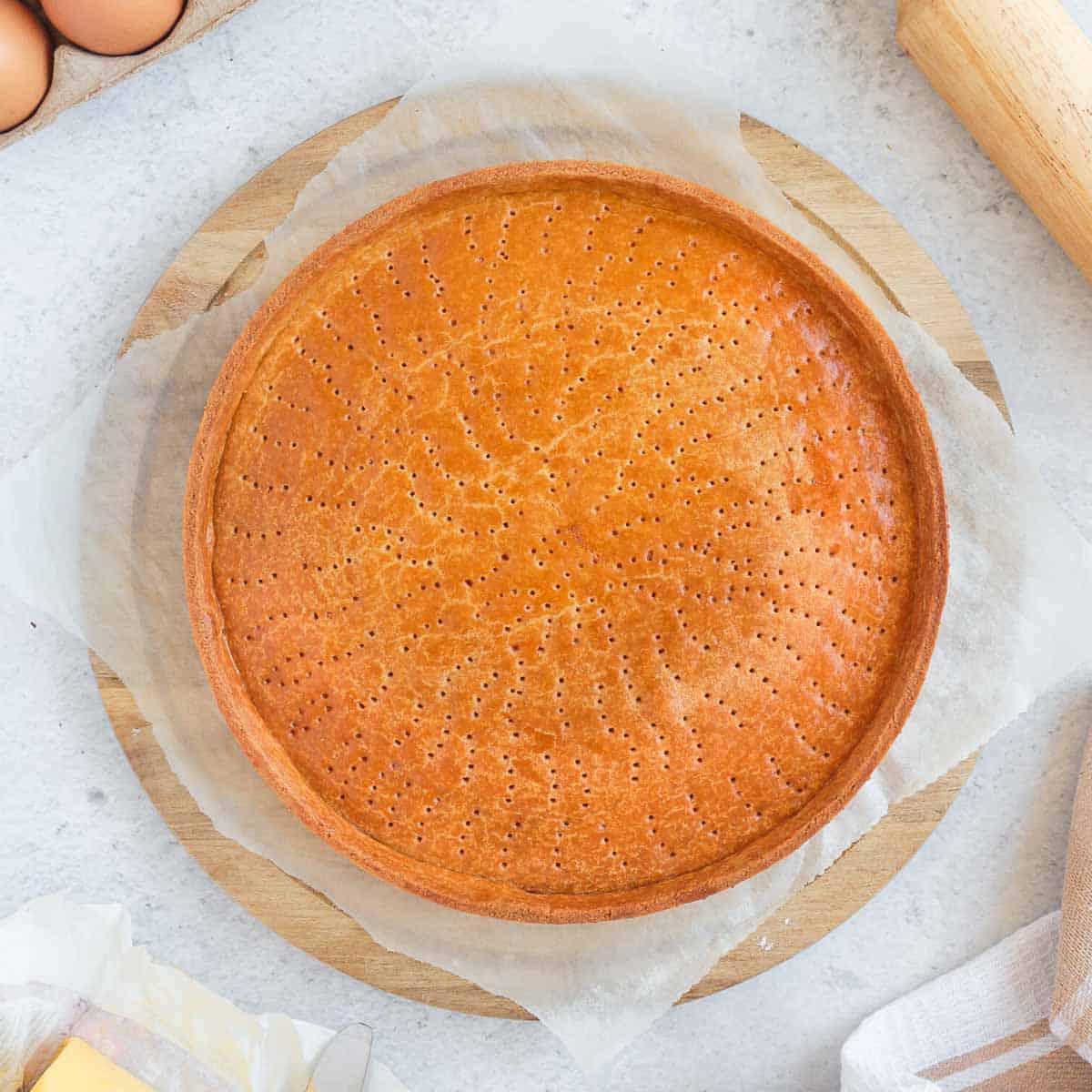 Flatlay photo of the baked Pate Sablee.