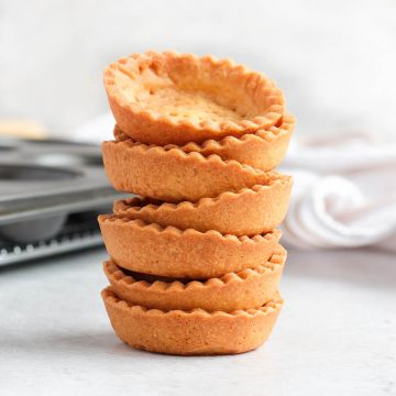 Stack of baked shells.