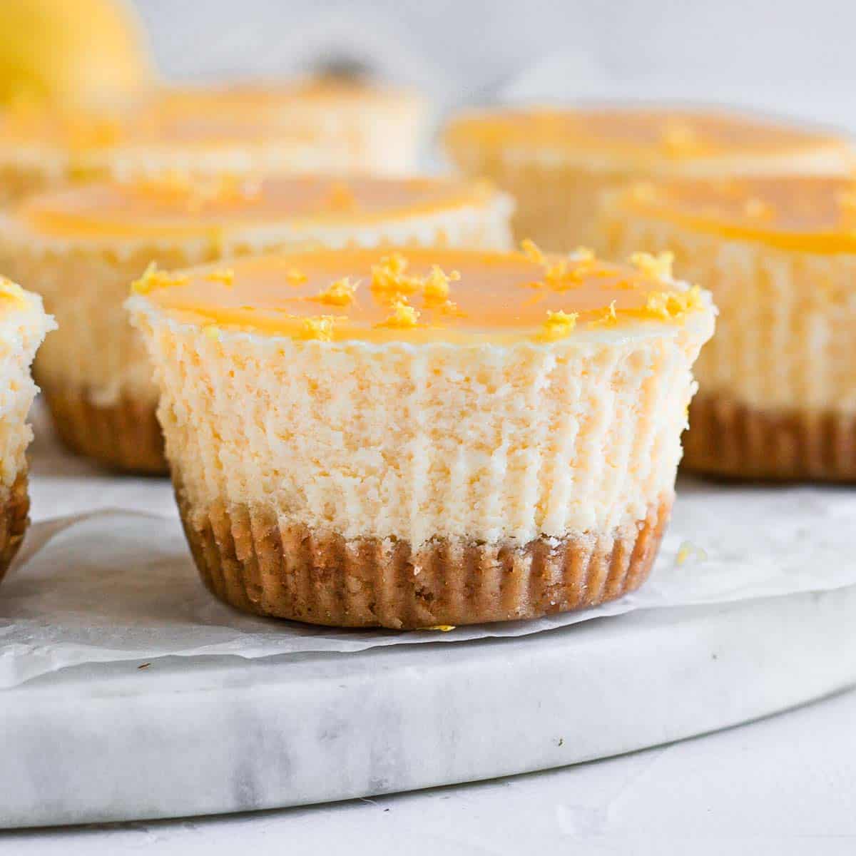 Mini Lemon Cheesecakes with Lemon Curd