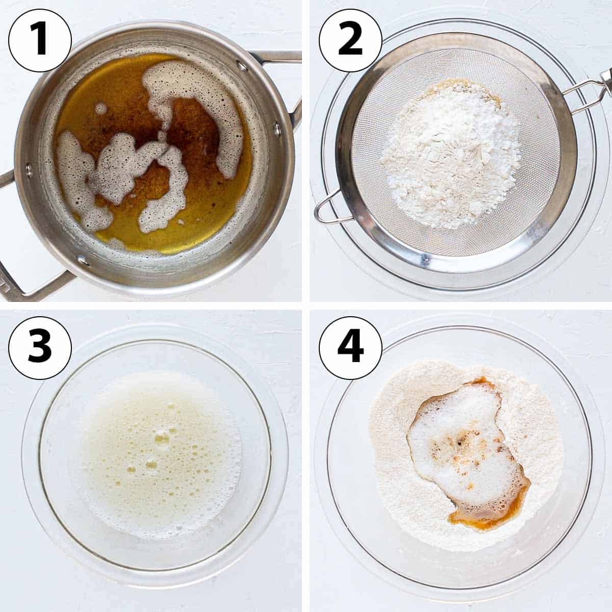 Process Shot Collage: making the financier batter.