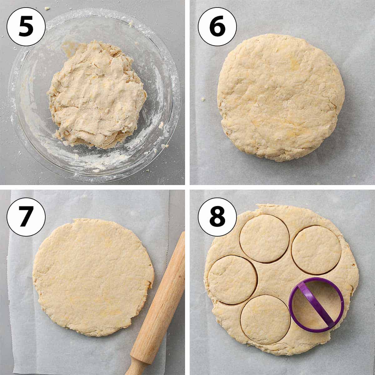 Process Shot Collage: rolling and cutting the scones.