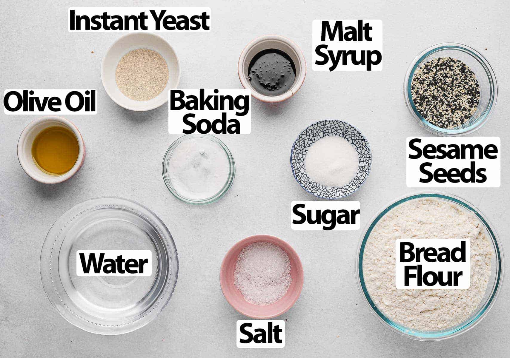 Ingredients on a grey surface.