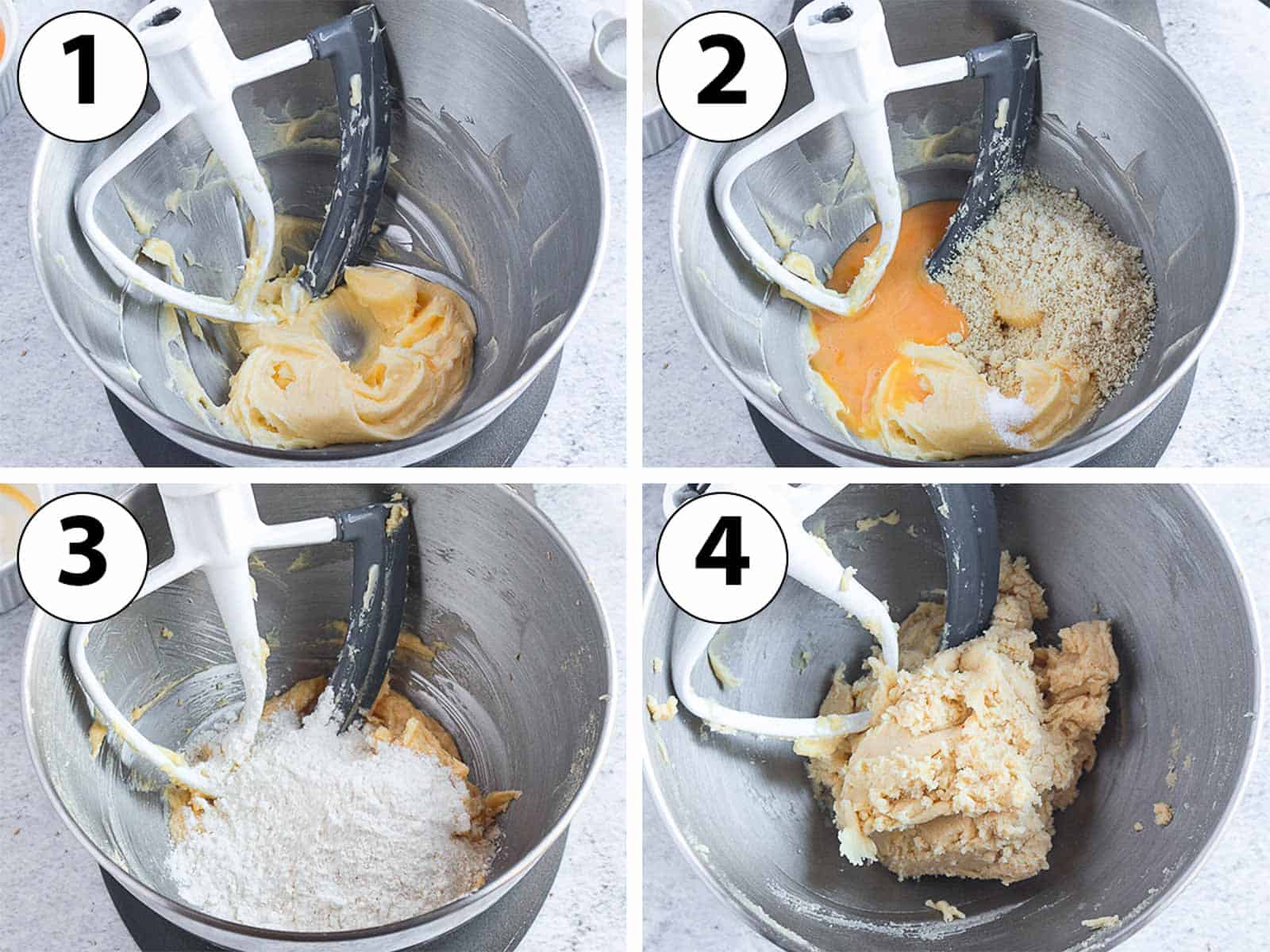 Process Shot Collage: making the tart pastry in the stand mixer.