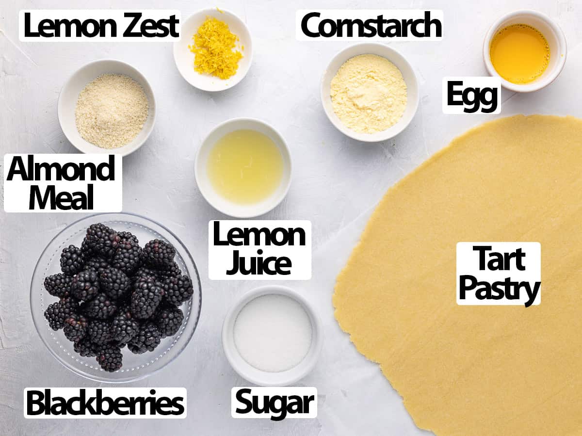 Ingredients placed on a white surface.