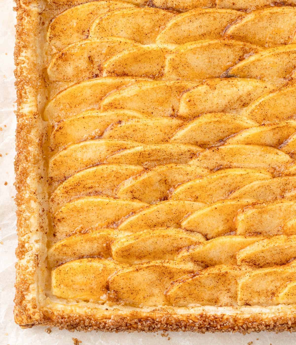 Close up on the tart seen from above.